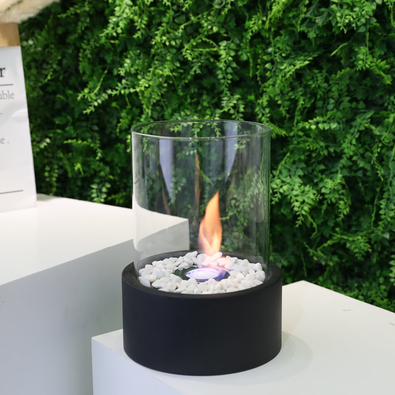 JHY DESIGN Metal BioEthanol Outdoor Tabletop Fireplace with Flame